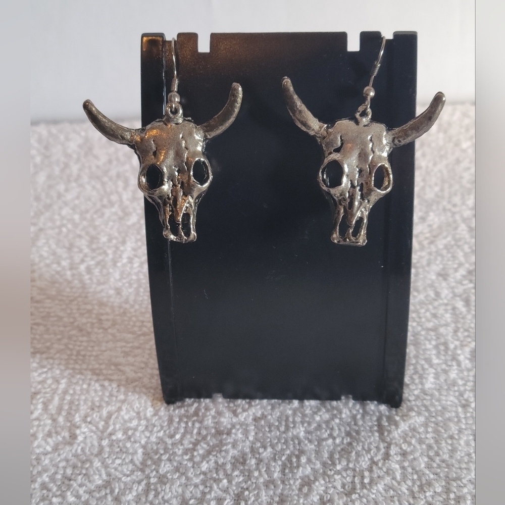 Vintage Steer Skull Earrings